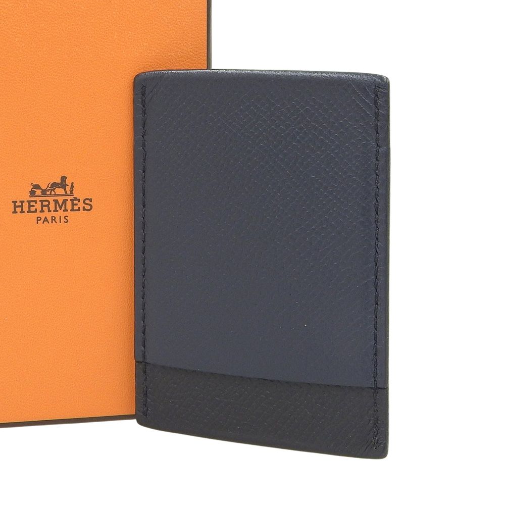 Hermes MC2 Gama Epsom Bicolor Leather Card Case Black Navy — view 2