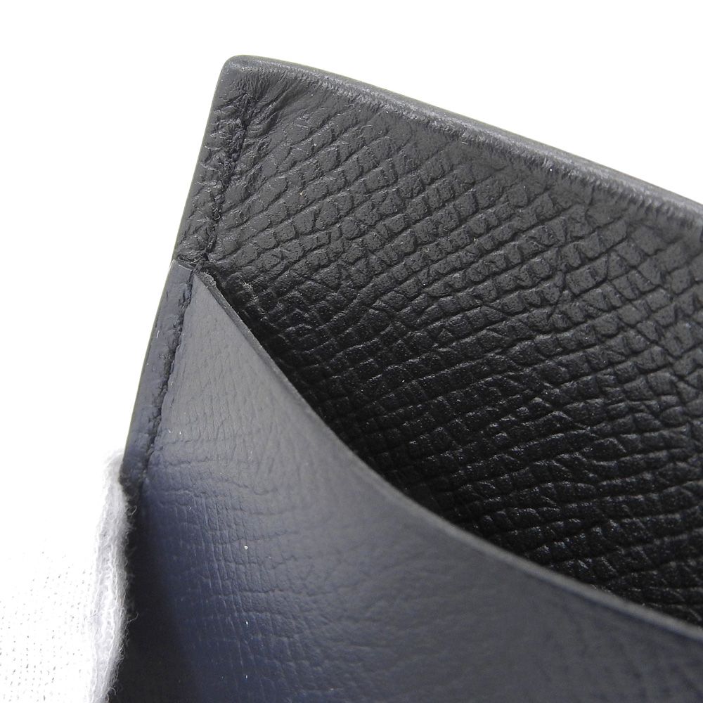 Hermes MC2 Gama Epsom Bicolor Leather Card Case Black Navy — view 4