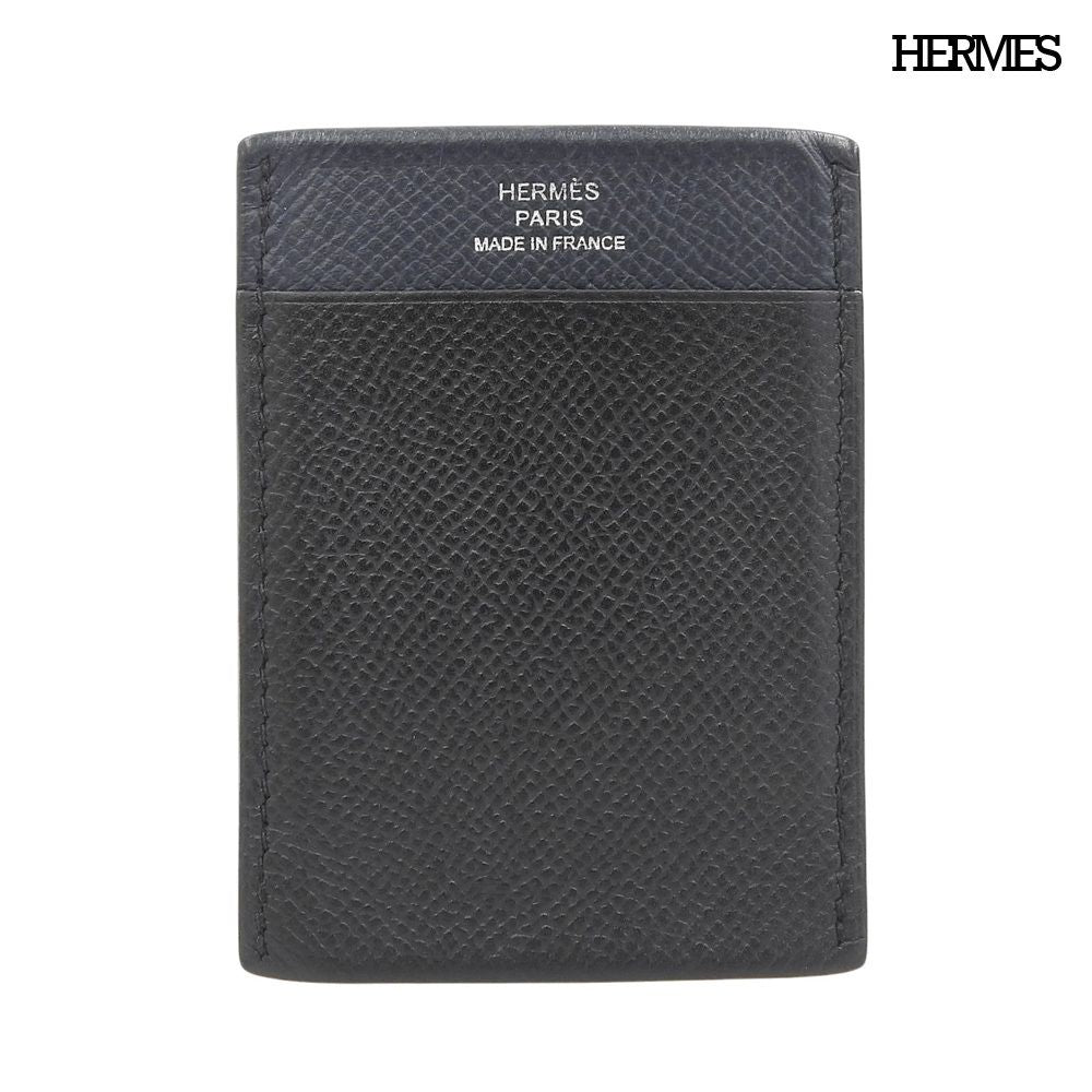 Hermes MC2 Gama Epsom Bicolor Leather Card Case Black Navy