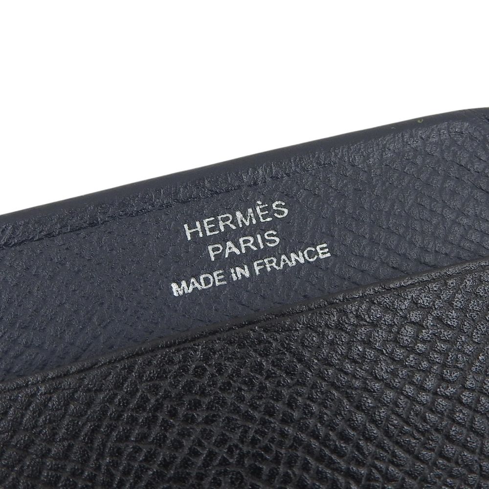 Hermes MC2 Gama Epsom Bicolor Leather Card Case Black Navy — view 8