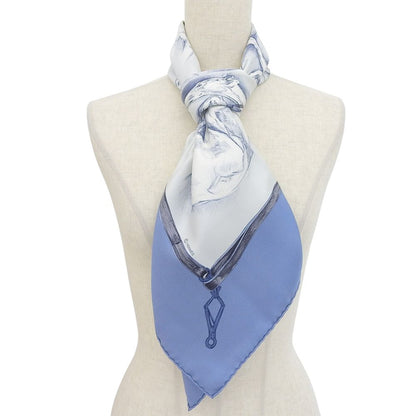 Hermes Carre 90 les Levriers Gray Hound de Pore Silk Scarf Blue — view 2