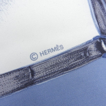 Hermes Carre 90 les Levriers Gray Hound de Pore Silk Scarf Blue — view 8