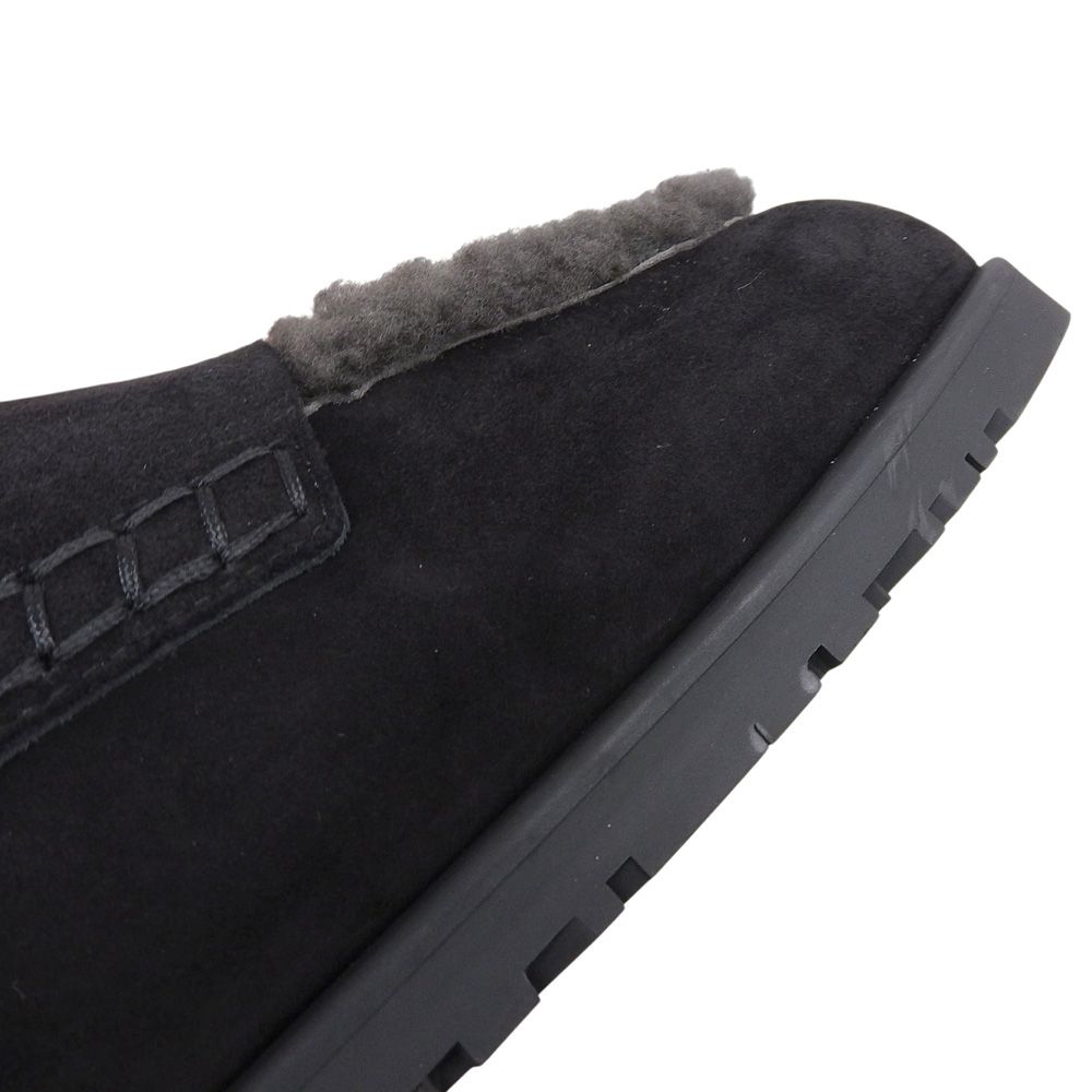 Hermes Mules Shearling Suede Logo Shoes Black 38 — view 5