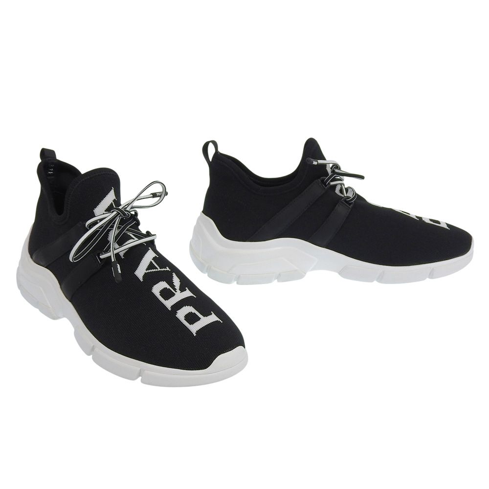 Prada Big Logo Knit Sneakers Black 37.5 — view 2