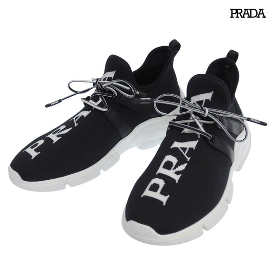 Prada Big Logo Knit Sneakers Black 37.5