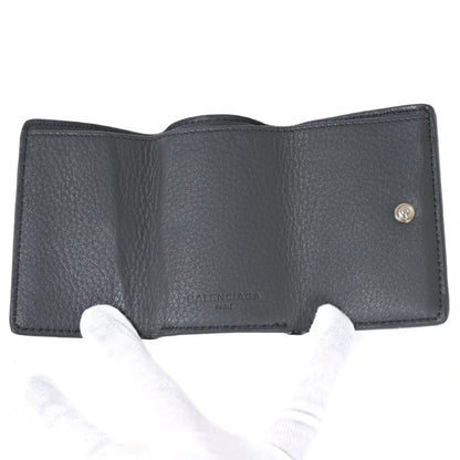 Balenciaga Paper Mini Wallet Trifold Gray Leather — view 9