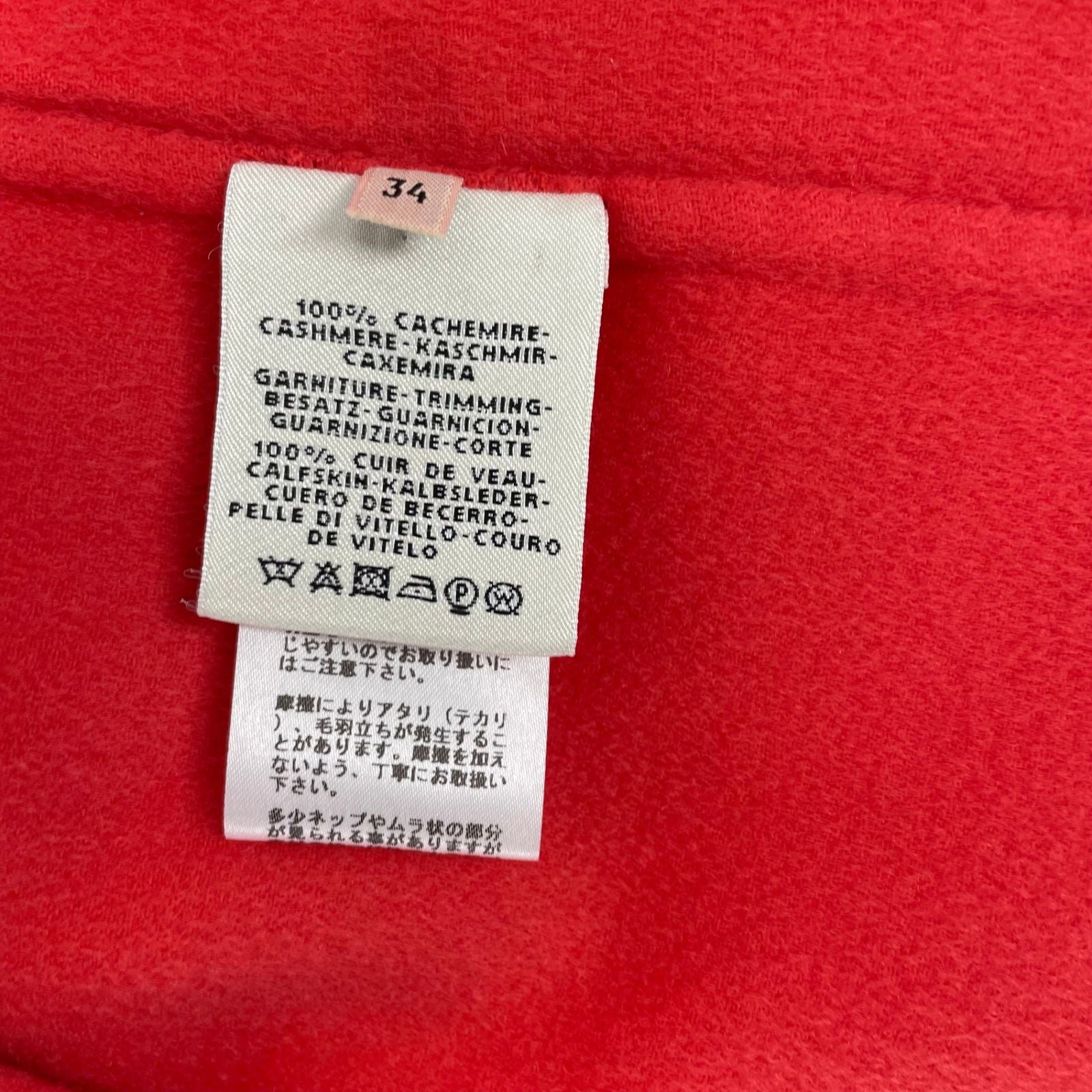 Hermes Coat Orange Red Cashmere 34 — view 7