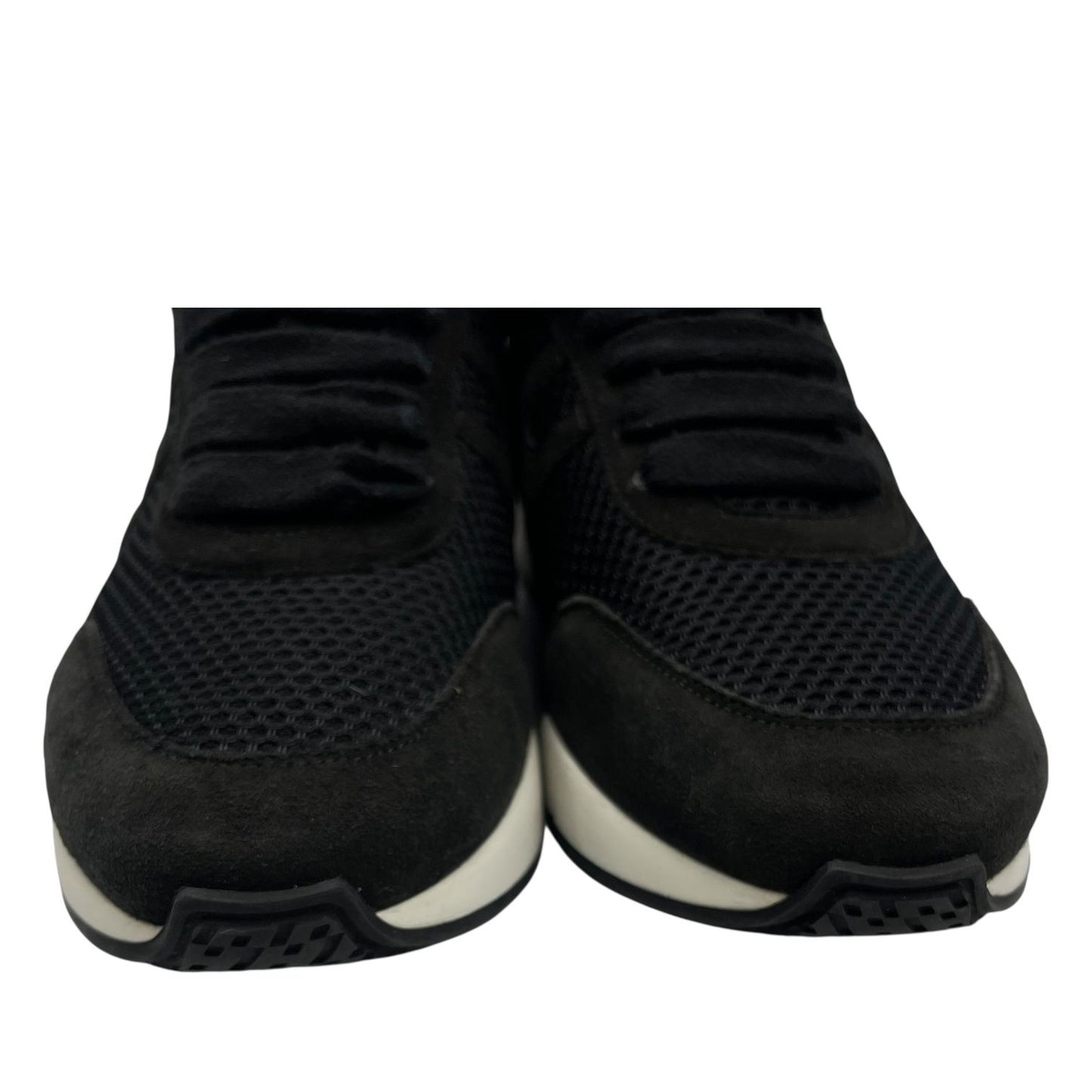 Hermes Lace Up Sneakers Suede Logo Mesh Black — view 5