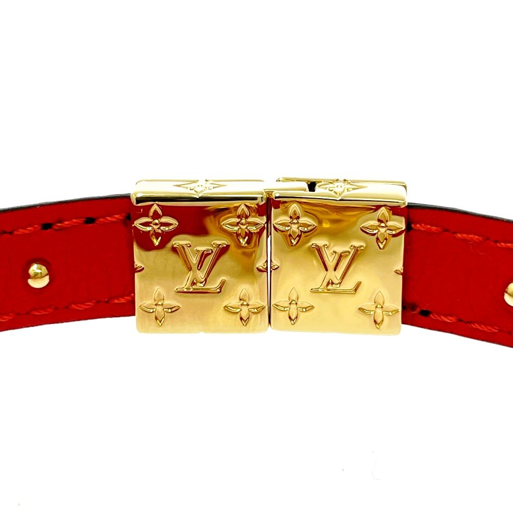 Louis Vuitton Monogram Leather Bracelet LV Circle Reversible Brown — view 9