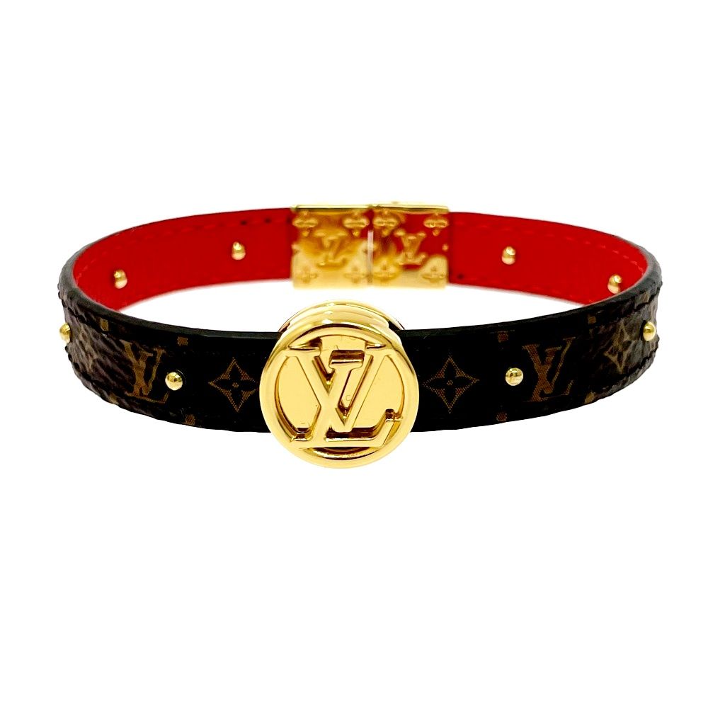 Louis Vuitton Monogram Leather Bracelet LV Circle Reversible Brown — view 2