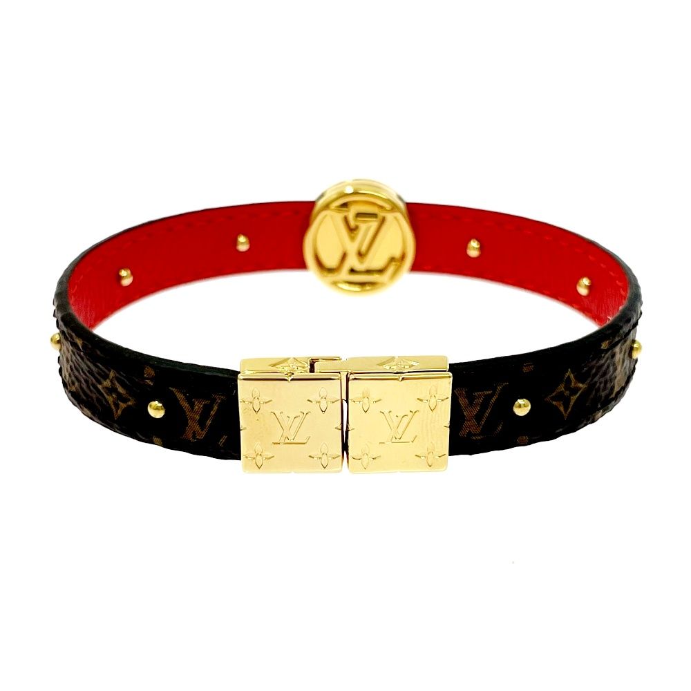 Louis Vuitton Monogram Leather Bracelet LV Circle Reversible Brown — view 3
