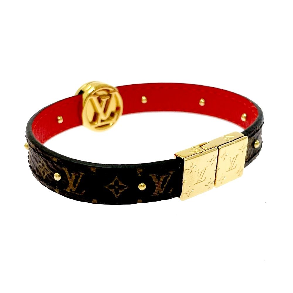 Louis Vuitton Monogram Leather Bracelet LV Circle Reversible Brown — view 4