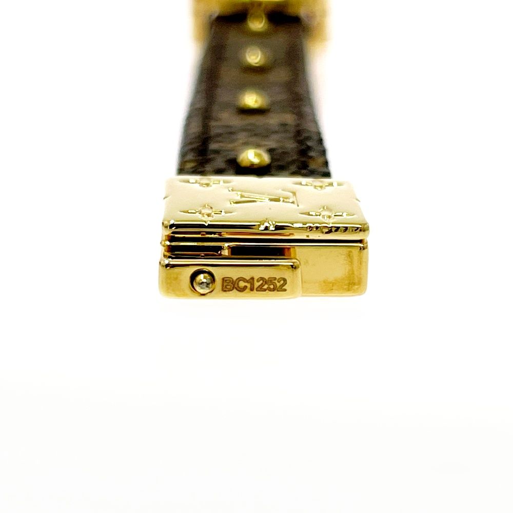 Louis Vuitton Monogram Leather Bracelet LV Circle Reversible Brown — view 7