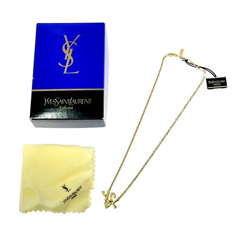 Saint Laurent Logo Necklace Gold