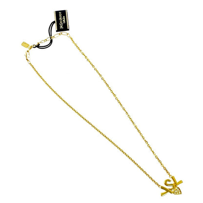 Saint Laurent Logo Necklace Gold — view 3
