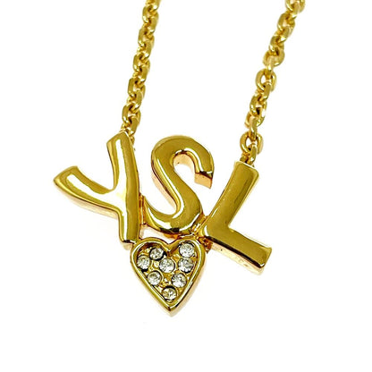 Saint Laurent Logo Necklace Gold — view 4