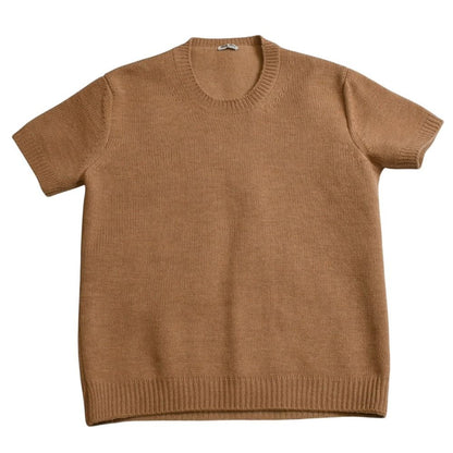 Miu Miu Short Sleeve Knit Beige Sweater