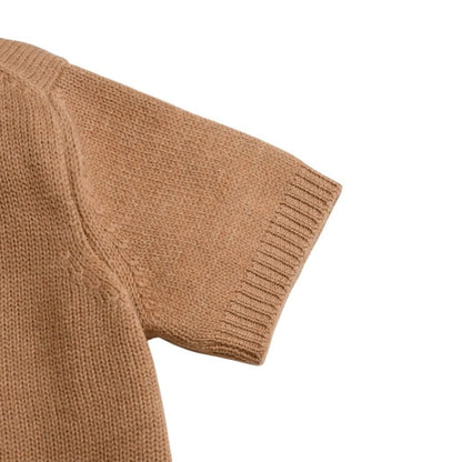 Miu Miu Short Sleeve Knit Beige Sweater — view 8