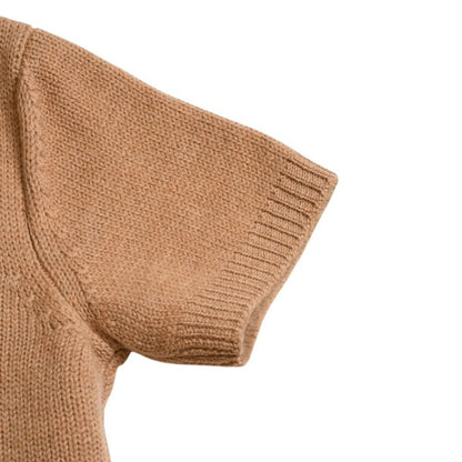 Miu Miu Short Sleeve Knit Beige Sweater — view 4