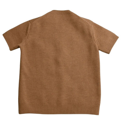 Miu Miu Short Sleeve Knit Beige Sweater — view 2