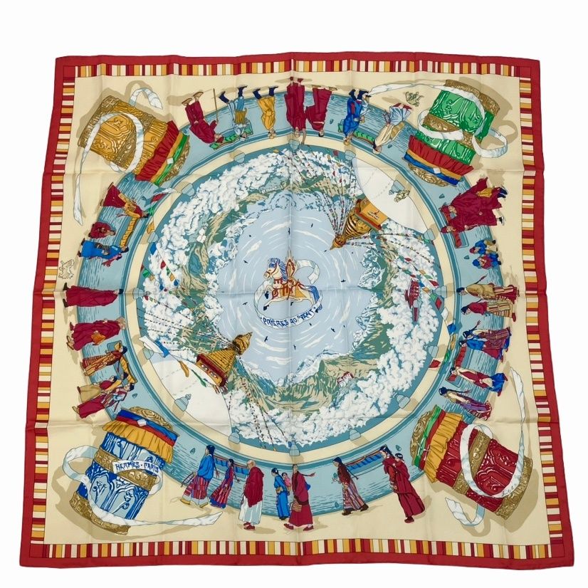 Hermes Carre 90 Prieres AU Vent Prayer in the Wind Silk Scarf