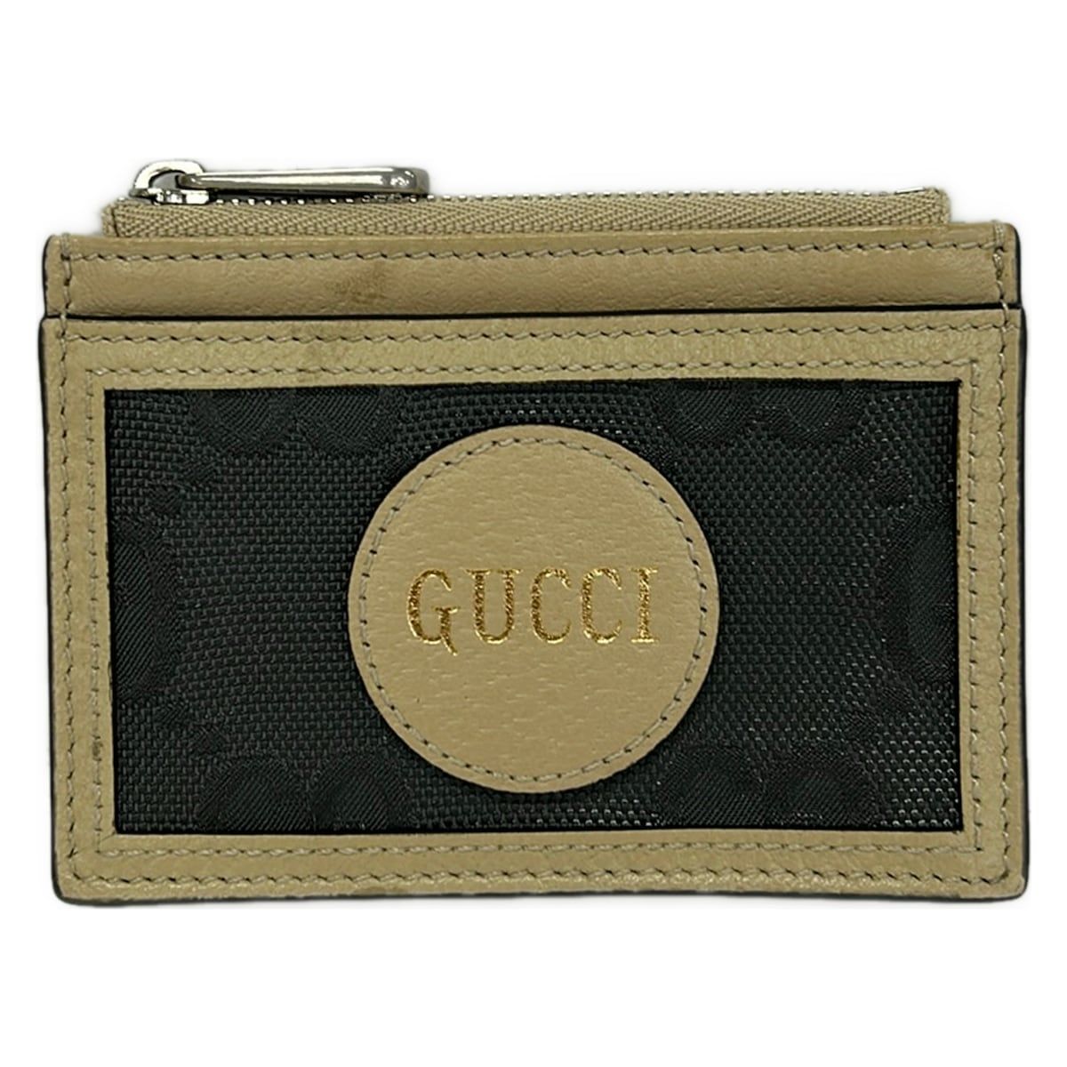 Gucci Coin Case Off the Grid Dark Gray Beige with Pass Leather