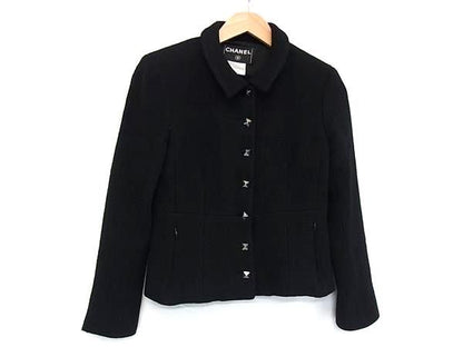 Chanel CC Logo Suit Jacket & Skirt Set Black — view 2