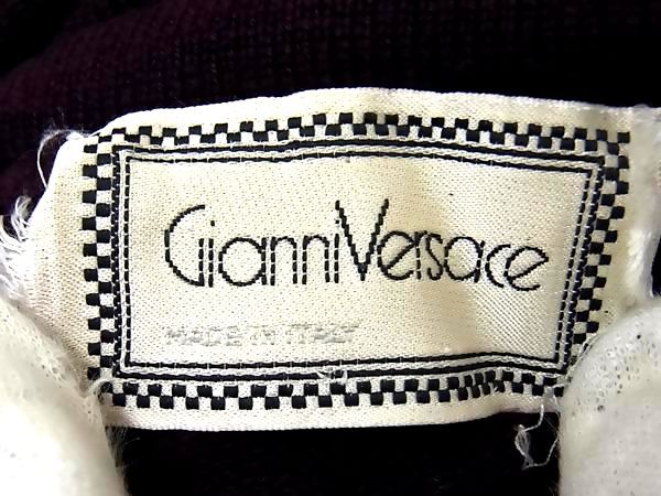 Versace Gianni Turtleneck Knit Sweater 1 Purple Multicolor — view 3