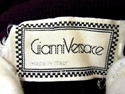 Versace Gianni Turtleneck Knit Sweater 1 Purple Multicolor — view 3