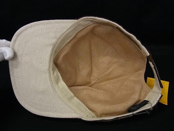 Fendi Selleria Linen Cotton Baseball Cap Hat M Beige Brown — view 3