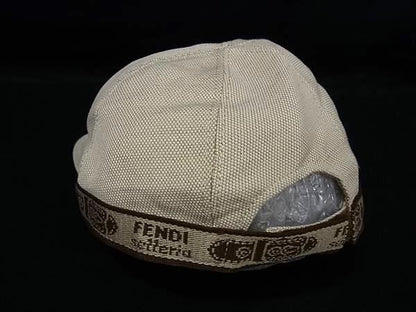Fendi Selleria Linen Cotton Baseball Cap Hat M Beige Brown — view 2