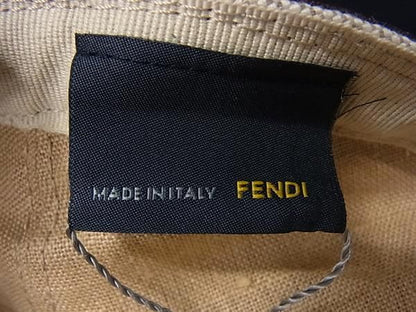 Fendi Selleria Linen Cotton Baseball Cap Hat M Beige Brown — view 5
