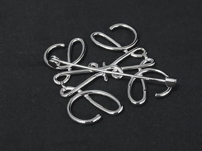 Loewe Anagram Pin Brooch Pin Badge Silver — view 2
