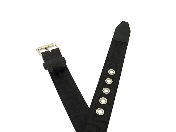 Versace Greca Nylon Canvas Silver Belt Black — view 3