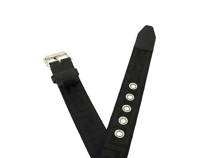 Versace Greca Nylon Canvas Silver Belt Black — view 3