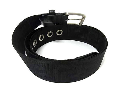 Versace Greca Nylon Canvas Silver Belt Black — view 2
