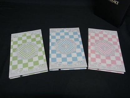 Versace Medusa Note Book Memo Paper Stationery 3 Piece Set Multicolor