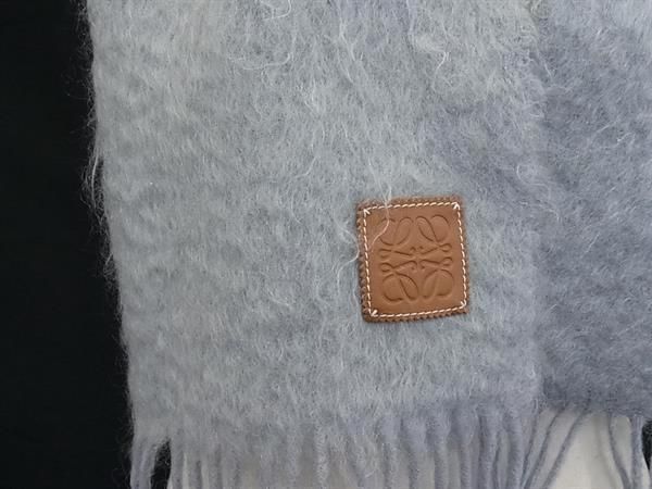 Loewe Anagram Fringe Scarf Light Blue — view 2