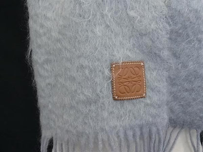 Loewe Anagram Fringe Scarf Light Blue — view 2