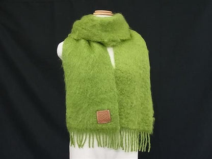 Loewe Anagram 50% Mohair 48% Wool 2% Nylon Scarf Shawl Green
