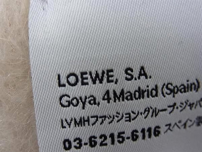 Loewe Anagram Mohair Wool Nylon Scarf Fringe Shawl Ivory — view 4