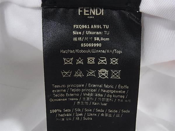 Fendi Silk 100% Baseball Cap 58 Orange — view 4