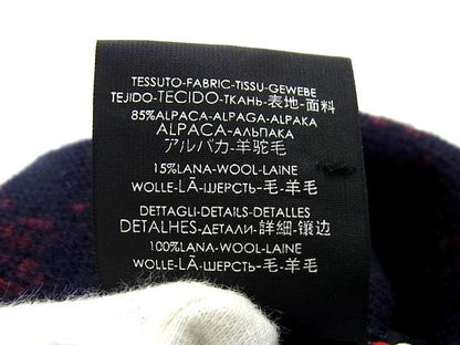 Gucci GG Pattern Alpaca Wool Knit Cap Hat M Navy — view 5