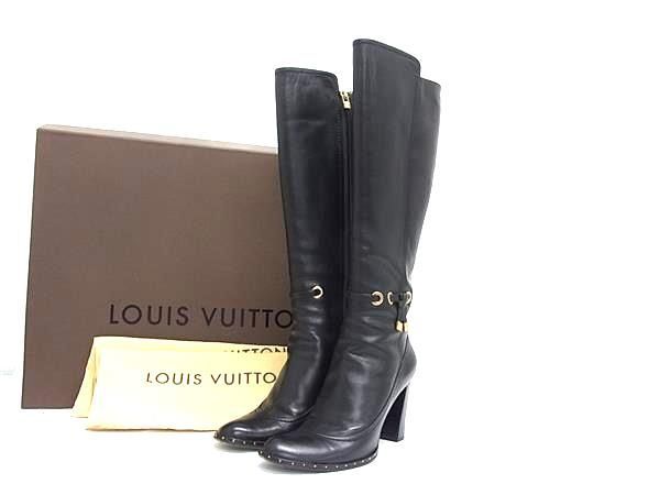 Louis Vuitton Long Boots 38.5 Shoes Black