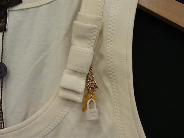 Louis Vuitton Cotton Ribbon Sleeveless Top L Light Beige — view 3