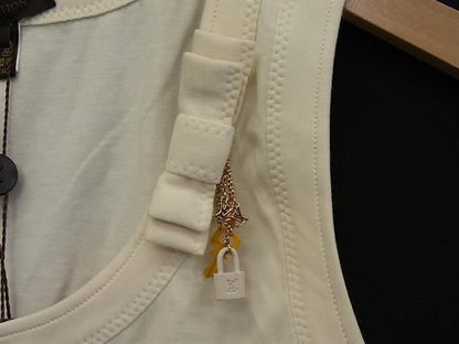 Louis Vuitton Cotton Ribbon Sleeveless Top L Light Beige — view 3