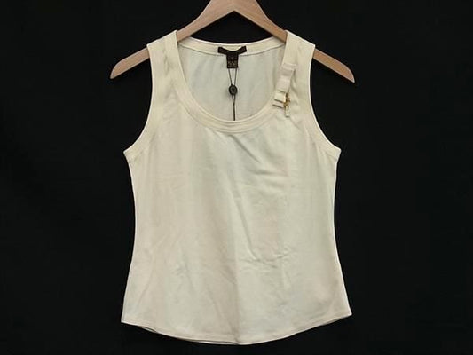 Louis Vuitton Cotton Ribbon Sleeveless Top L Light Beige