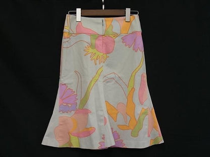 Chanel CC Logo Cotton 98% 2% Spandex Skirt 34 Light Gray — view 2