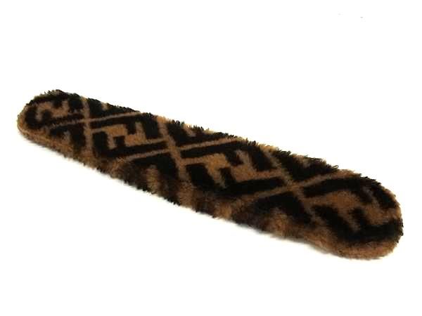 Fendi Zucca Pattern Strap Sleeve Shoulder Pad for Bag Brown