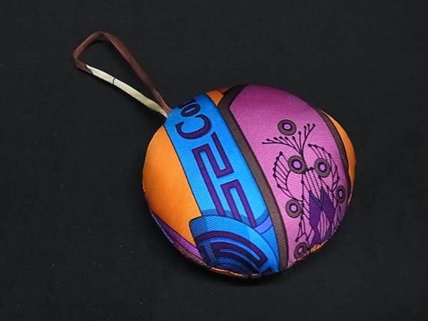 Hermes Petit Ash Ornament Key Holder Bag Charm Purple Orange
